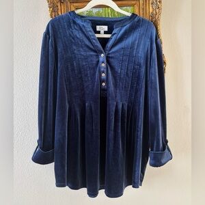 Kim Rogers Deep Blue Velvet Blouse